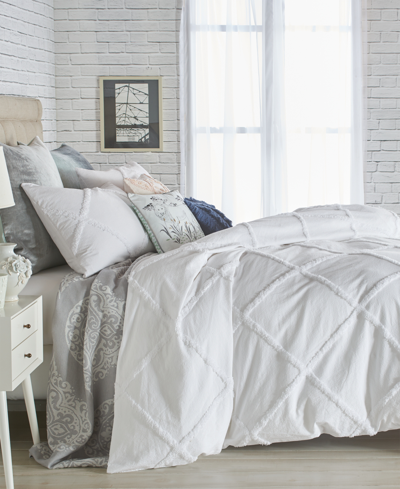 Peri Home Chenille Lattice 3-pc. Full/queen Comforter Set In White