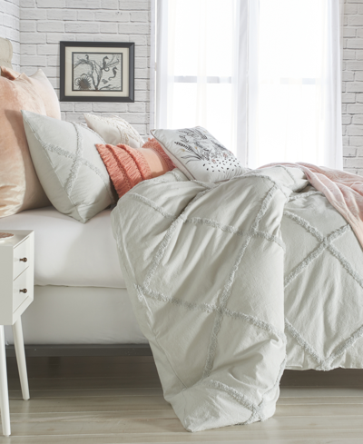 Peri Home Chenille Lattice 3-pc. King Comforter Set Bedding In Grey