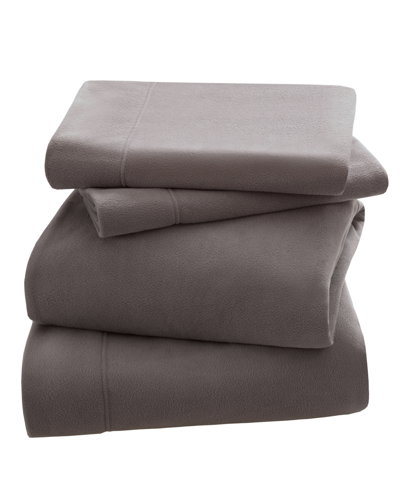 Jla Home Peak Performance 3m Scotchgard Micro Fleece 4-pc Full Sheet Set Bedding In Grey