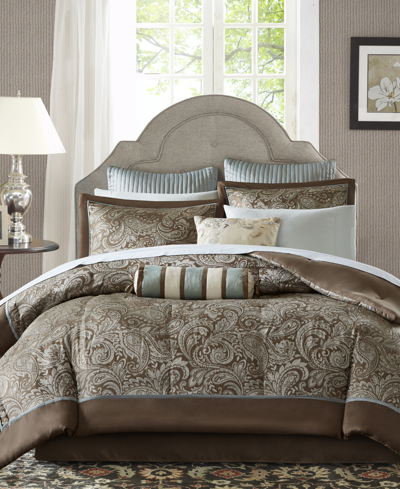 Madison Park Adeline 12-pc. Queen Comforter Set Bedding In Brown