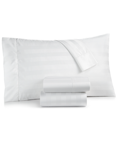 Charter Club Damask 1.5" Stripe Extra Deep Pocket 550 Thread Count 100% Cotton 4-pc. Sheet Set, California King, In White