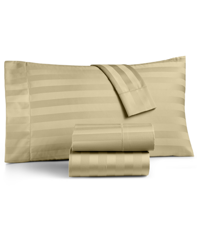 Charter Club Damask 1.5" Stripe 550 Thread Count 100% Cotton 4-pc. Sheet Set, California King, Created For Macy's In Taupe