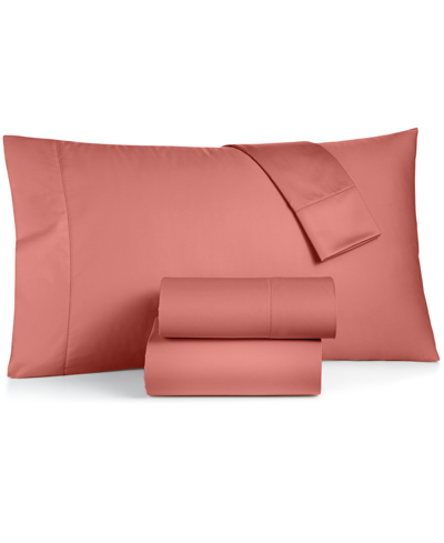 Charter Club Damask Solid 550 Thread Count 100% Cotton 4-pc. Sheet Set, King, Created For Macy's In Soft Poppy