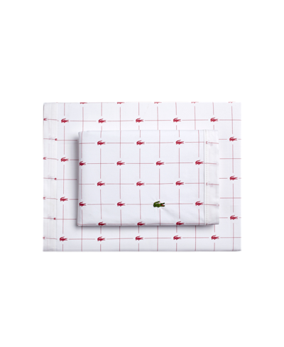 Lacoste Home Slice 100% Cotton Percale 4-pc. Sheet Set, California King In Baroque Rose