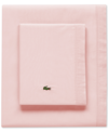 LACOSTE HOME SOLID COTTON PERCALE SHEET SET, KING