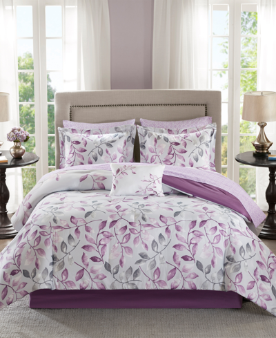 Madison Park Essentials Lafael 9-pc. Queen Comforter Set Bedding In Purple