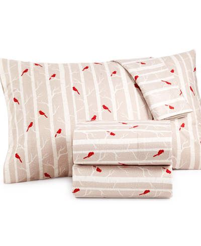 Shavel Micro Flannel Printed Full 4-pc Sheet Set In Cardinals