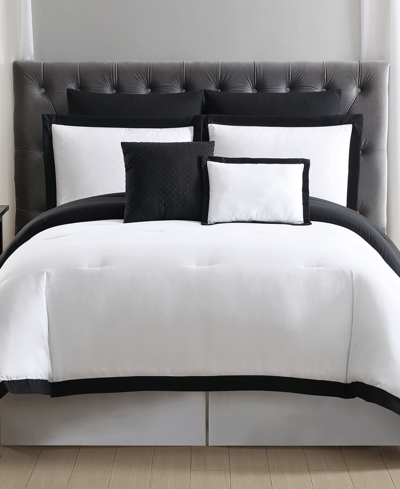 Truly Soft Everyday Hotel Border 7-pc. King Duvet Cover Set Bedding In White And Black