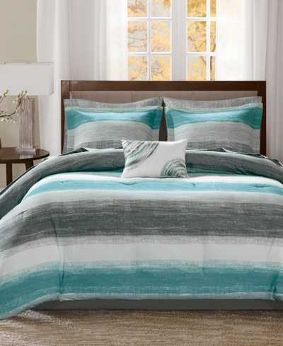 Madison Park Essentials Saben 9-pc. California King Comforter Set Bedding In Aqua