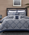 Madison Park Medina 8-pc. King Comforter Set Bedding In Navy