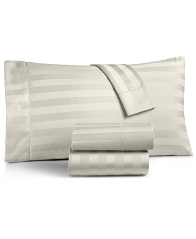 Charter Club 1.5" Stripe Extra Deep Pocket 550 Thread Count 100% Cotton 4-pc. Sheet Set, Queen, Exclusively At Ma In Ivory