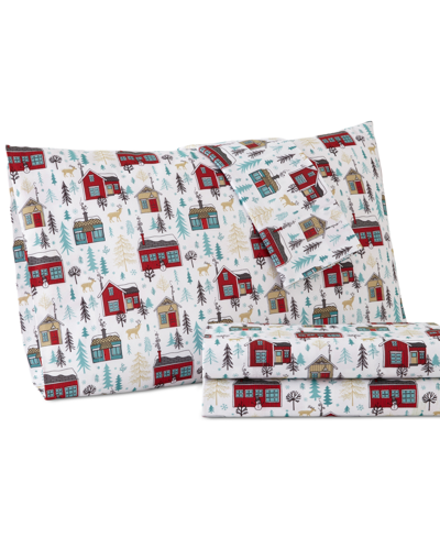 Shavel Micro Flannel Printed Queen 4-pc Sheet Set In Cabins
