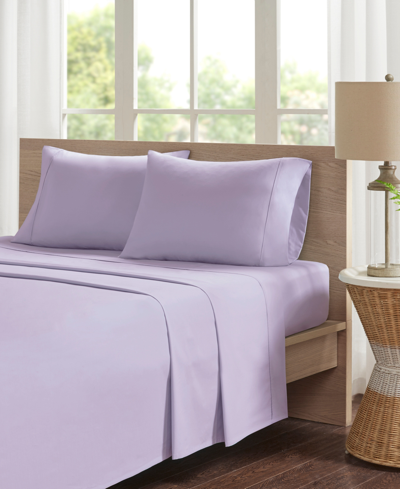 Madison Park Peached Cotton Percale 4-pc. Sheet Set, Queen In Purple