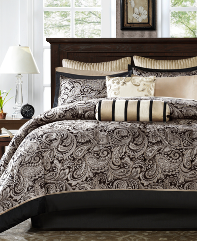 Madison Park Adeline 12-pc. King Comforter Set Bedding In Black