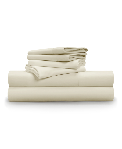 Pillow Gal Luxe Soft & Smooth 6 Piece Sheet Set, King In Cream