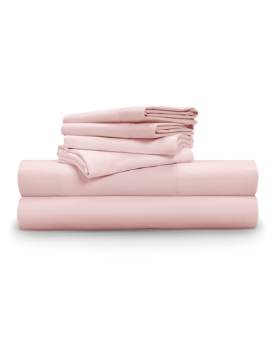 Pillow Gal Luxe Soft & Smooth 6 Piece Sheet Set, King In Light Pink