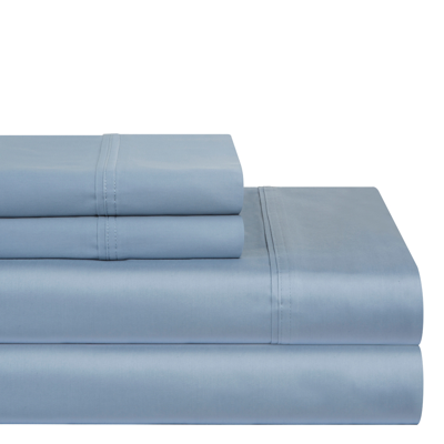 Pointehaven Solid 400 Thread Count Cotton Sateen 4-pc. Sheet Sets, Queen In Dusty Blue