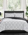 PEM AMERICA BLACK & WHITE GEO 3-PC. COMFORTER SETS, CREATED FOR MACY'S BEDDING