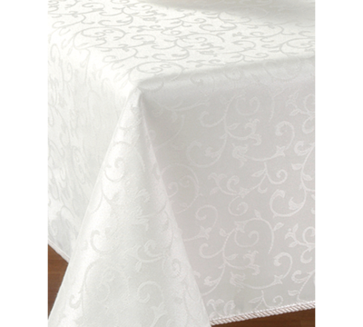 Lenox Opal Innocence 70" Round Tablecloth In Platinum