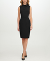 CALVIN KLEIN PETITE BOW-NECK SHEATH DRESS