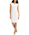 KASPER PETITE NOTCHED-NECK SHEATH DRESS