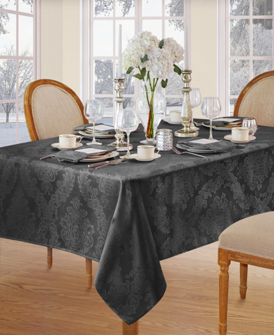 Elrene Barcelona Damask 60" X 84" Oval Tablecloth In Gray