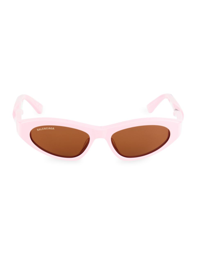 Balenciaga Logo Twisted Acetate Cat-eye Sunglasses In Pink