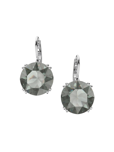 Swarovski Millenia Rhodium-plated Round-cut Crystal Earrings In Black