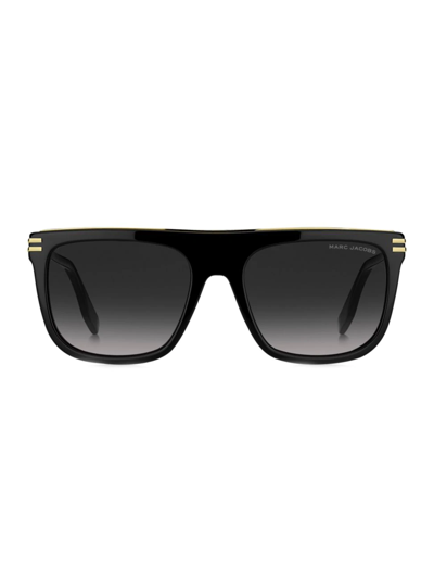 Marc Jacobs Rectangle Acetate Sunglasses In Black