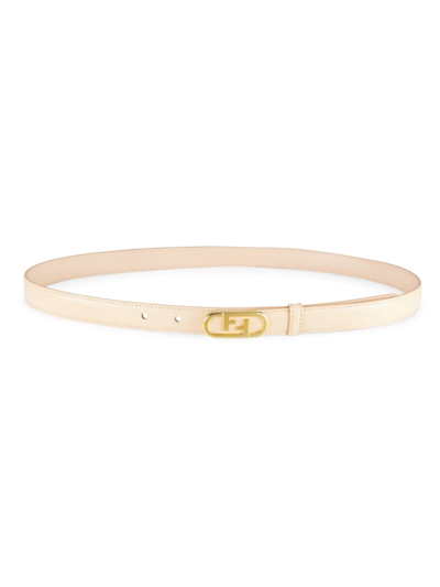 Fendi Women's O'lock Leather Belt In Light Rose