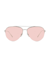 Oliver Peoples Women's Cleamons 60mm Aviator Sunglasses In Silver/poppy