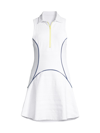 L'etoile Sport Textured Stretch-jersey Tennis Dress In White Navy Yellow