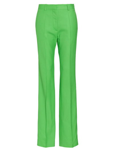 Victoria Beckham Tailored Slim Fit High Waist Trousers In Apple Green