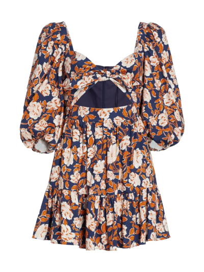 Amur Medina Mini Dress In Twilight Blue Floral