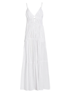 Simkhai April Tiered Gathered Maxi Dress In White