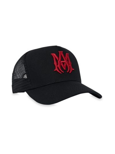Amiri Black And Red M.a Cotton Trucker Hat