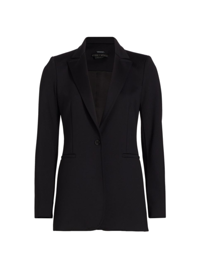 Alice And Olivia Women's Breann Long Fitted Blazer In Black