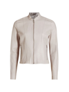 Lamarque Chapin Reversible Leather Jacket In Moon Grey Silver