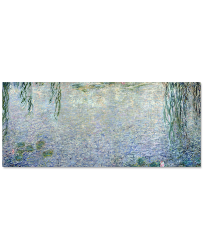 Trademark Global 'waterlillies Morning Ii' By Claude Monet 14" X 32" Canvas Print