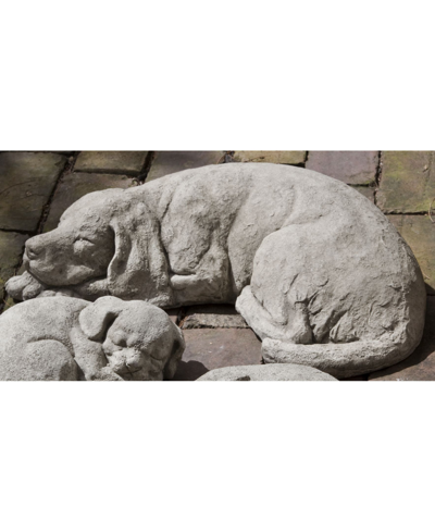 Campania International Reclining Dog Garden Statue In Brown