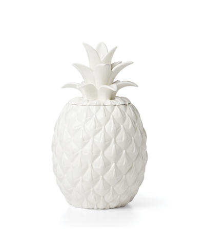 Lenox Wicker Creek Pineapple Cookie Jar In White