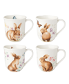 LENOX BUTTERFLY MEADOW BUNNY MUG SET, SET OF 4