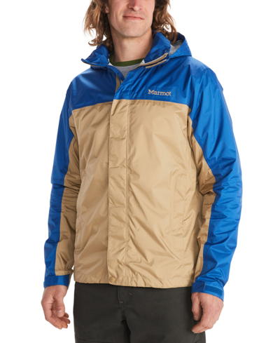Marmot Men's Precip Eco Rain Jacket Colorblock In Shetland/dark Azure