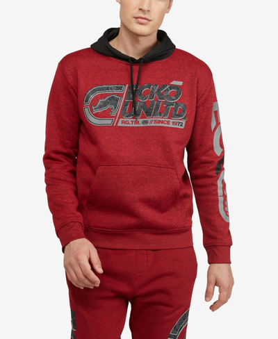 Ecko Unltd Men's Big And Tall Blocked Out Speed Hoodie In Red