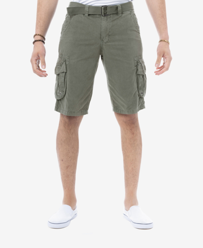 X-ray Men's Big And Tall Belted Double Pocket Cargo Shorts In Leaf Green