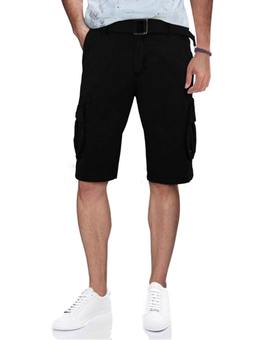 X-ray Men's Big And Tall Belted Double Pocket Cargo Shorts In Black