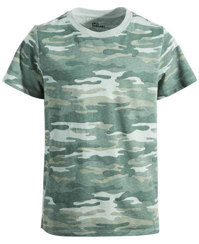 Epic Threads Kids' Little Boys Camo-print T-shirt, Created For Macy's In Oregano