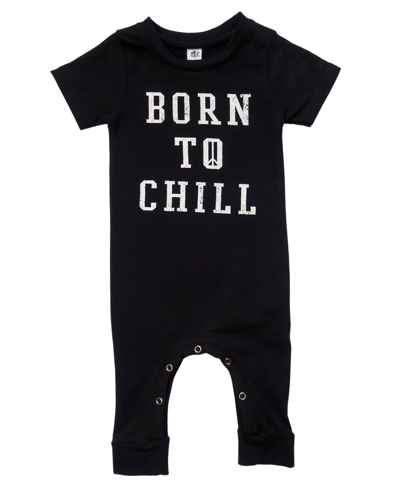 Earth Baby Outfitters Baby Neutral Short Sleeve Romper In Black/chill
