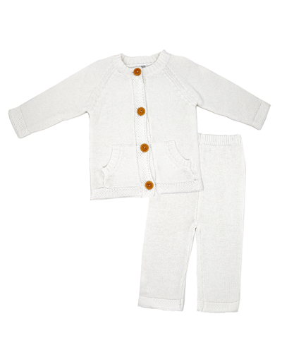 Baby Mode Signature Baby Boys Or Baby Girls Knit Sweater And Pant, 2 Piece Set In White