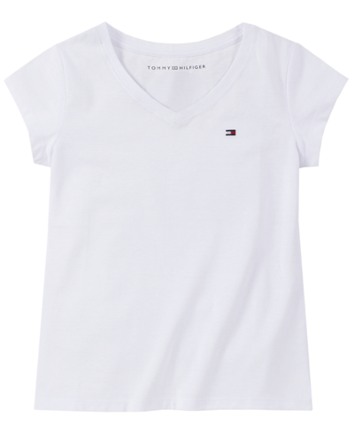 Tommy Hilfiger Kids' Little Girls Signature T-shirt In White